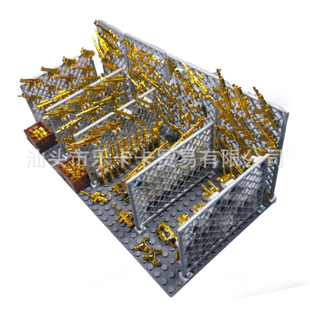 Совместимые с MOC, 100 шт., китайские строительные блоки, военные аксессуары, золотые детали для оружия, детали для...