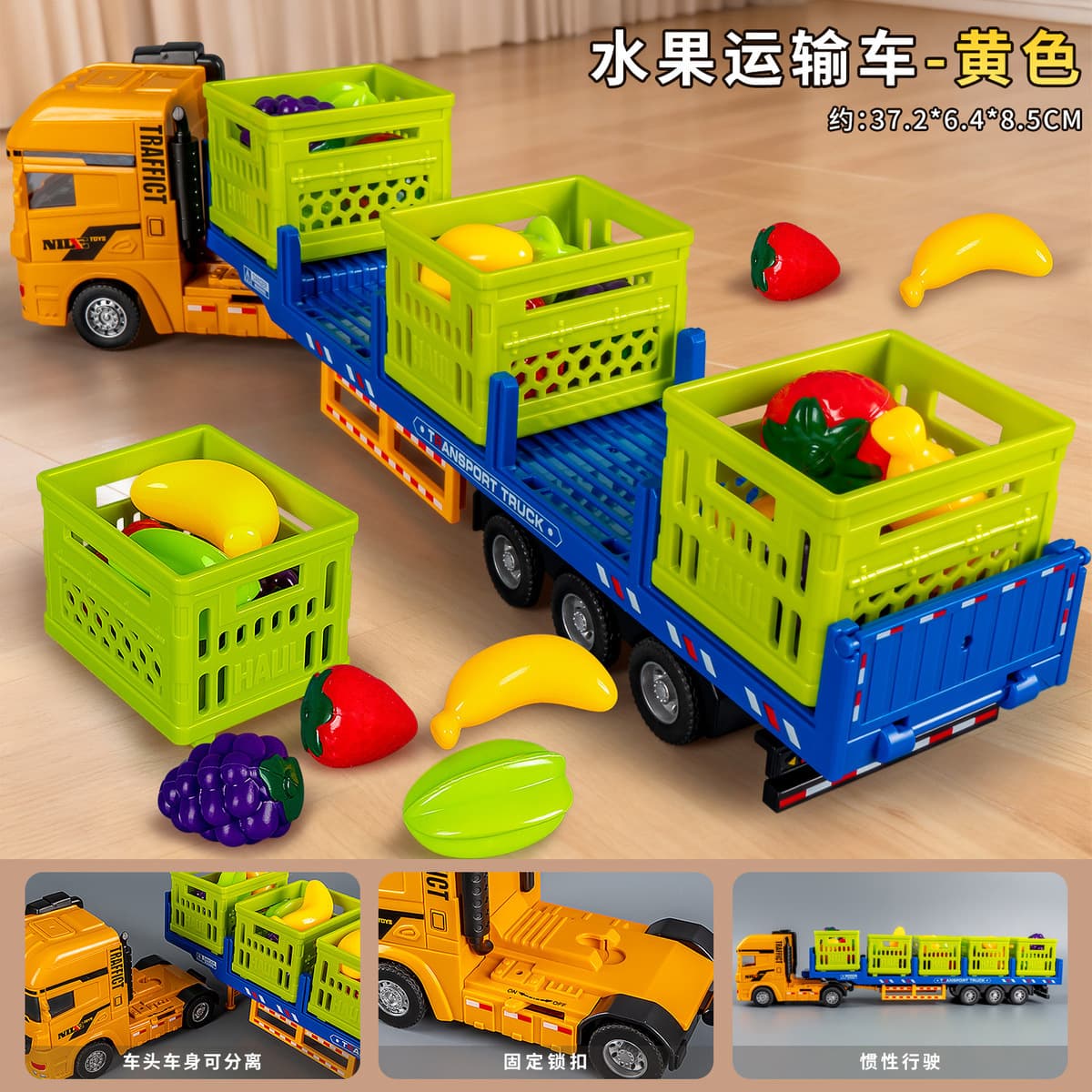 Игрушечный грузовик Alloy Transporter Big Truck, детский набор машинок с откатным механизмом, звуком и светом, для хранения,...