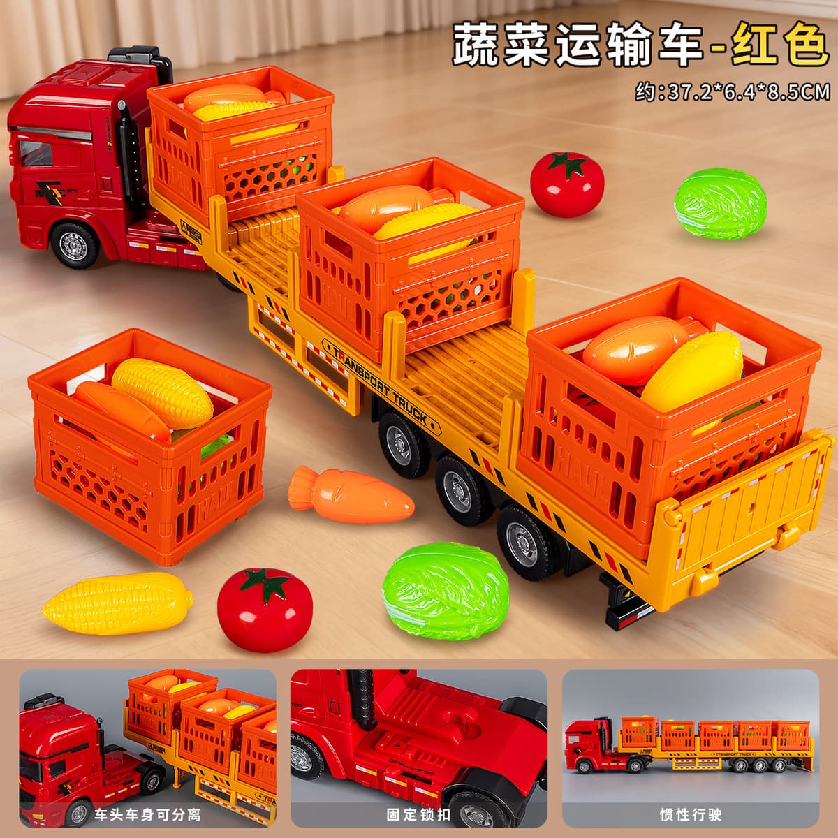 Игрушечный грузовик Alloy Transporter Big Truck, детский набор машинок с откатным механизмом, звуком и светом, для хранения,...