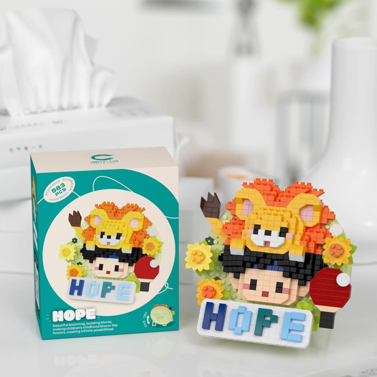 Совместимость с Lego Bar Bar Band Band Band Детская развивающая игрушка Лев Акула Ша Голова Оперная кукла слепая коробка