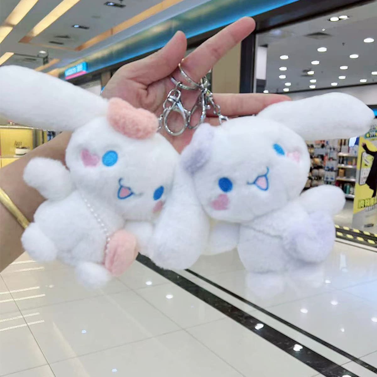 Брелок-подвеска плюшевая игрушка TikTok Big Ears Series: Пудинг-дог, Куроми, Розовый кролик, Собака с корицей в форме сердца