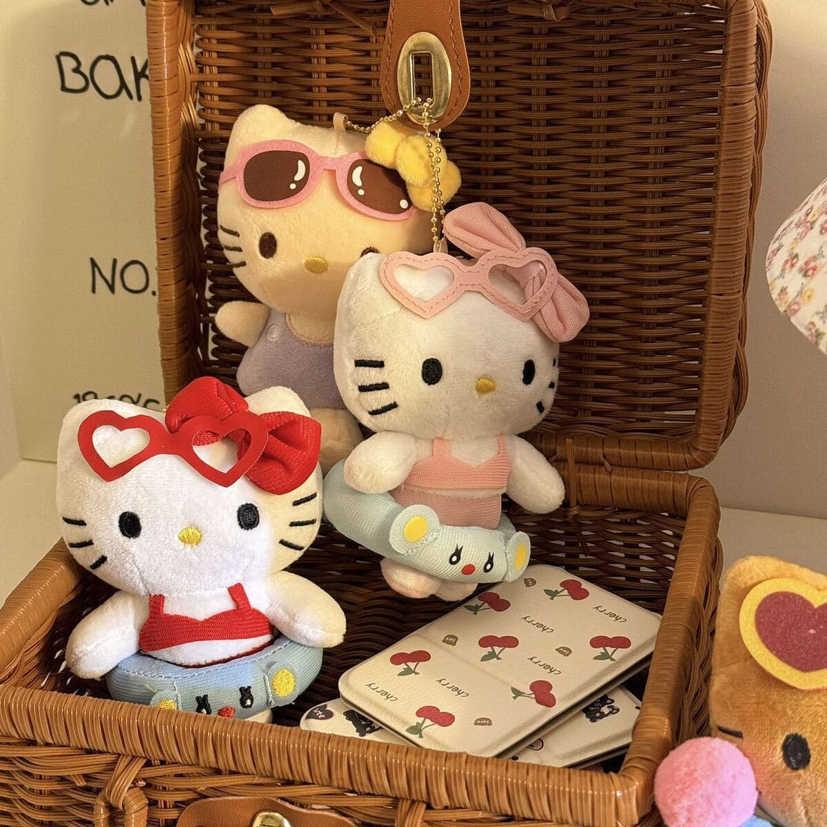Милый мультфильм гавайский плавательный круг Kitty плюшевые куклы подвеска Ktcat школьная сумка подвеска брелок подарок