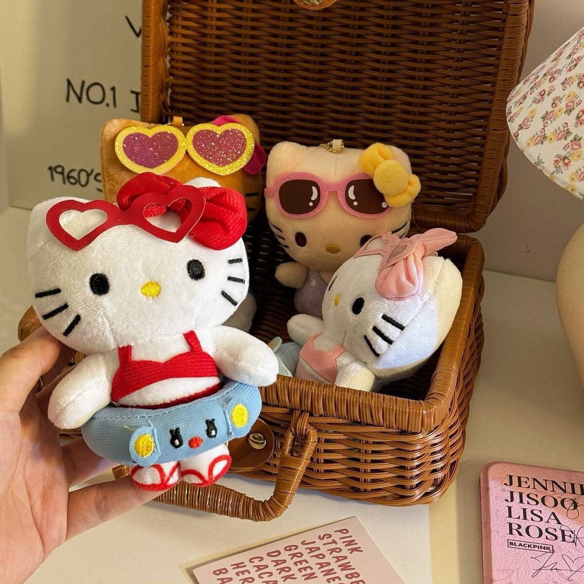 Милый мультфильм гавайский плавательный круг Kitty плюшевые куклы подвеска Ktcat школьная сумка подвеска брелок подарок