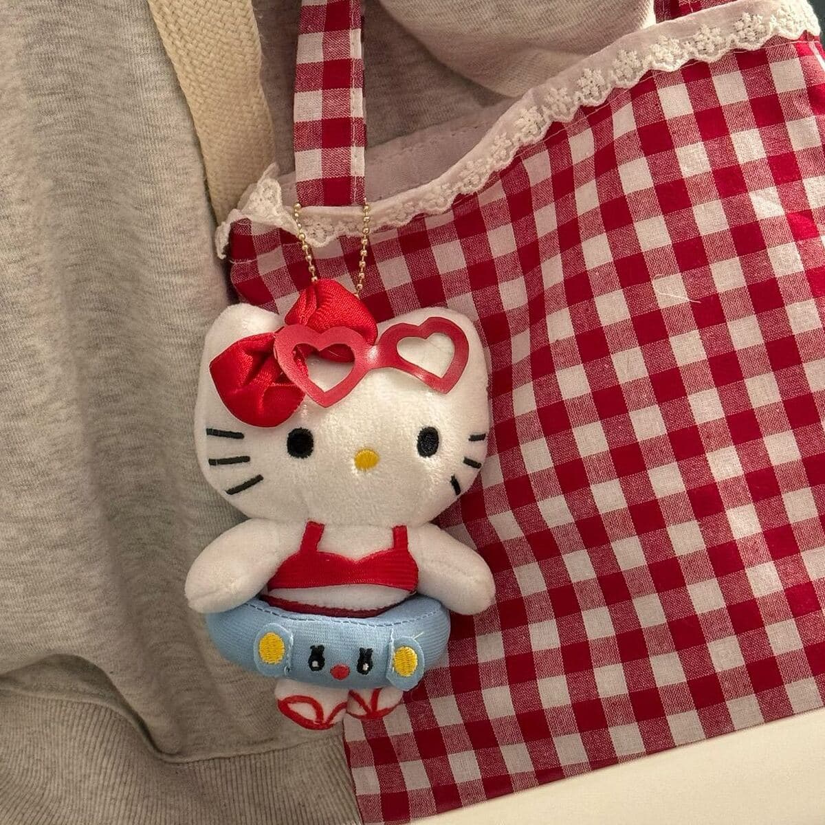 Милый мультфильм гавайский плавательный круг Kitty плюшевые куклы подвеска Ktcat школьная сумка подвеска брелок подарок