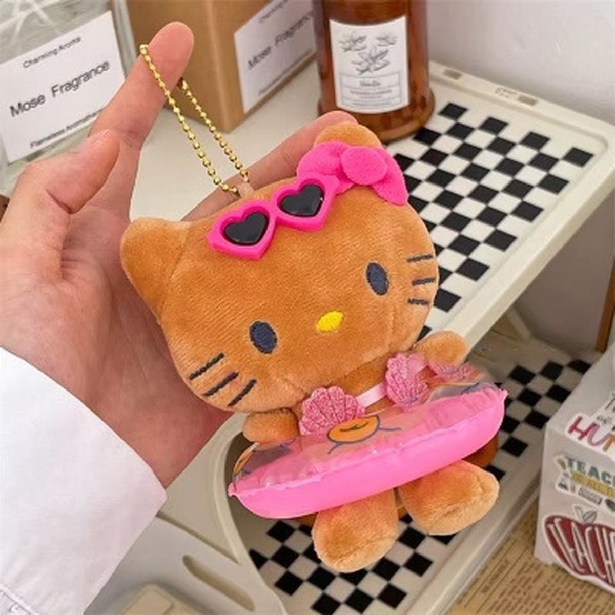 Милый мультфильм гавайский плавательный круг Kitty плюшевые куклы подвеска Ktcat школьная сумка подвеска брелок подарок