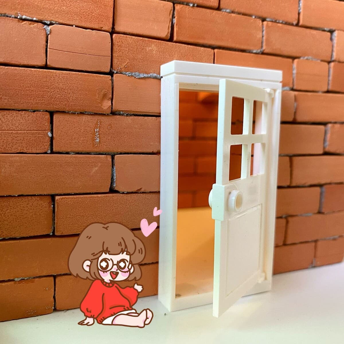Мини-модель двери и окна маленький кукольный домик Мейсона DIY коттедж подвижное открытие и закрытие миниатюрной двери