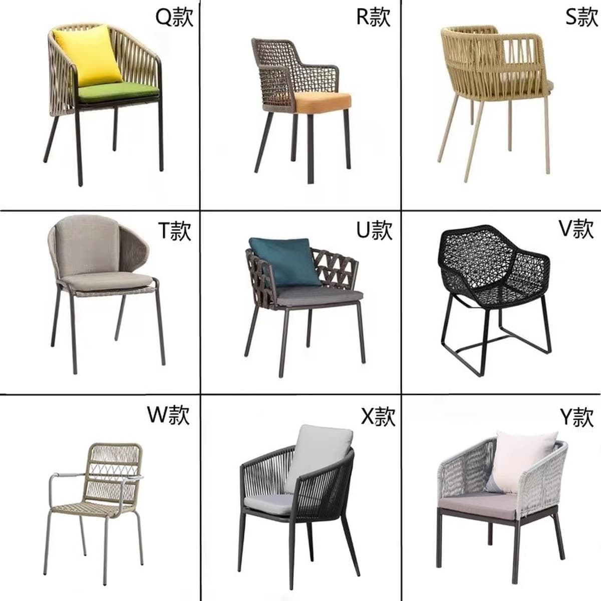 Стул ротанга Открытый стол и стул Балкон Сад Алюминиевого Сплава Обеденный Стул Двор Ротанга Водонепроницаемый...