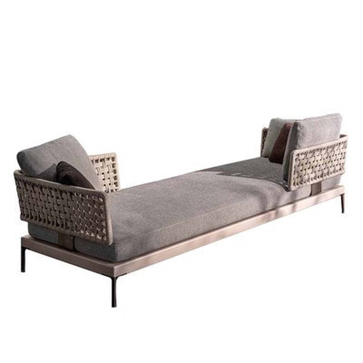 Открытый ротанговый диван Вилла Двор Досуг Тик Открытый Водонепроницаемый Солнцезащитный крем Мебель Сад Балкон Стул из...