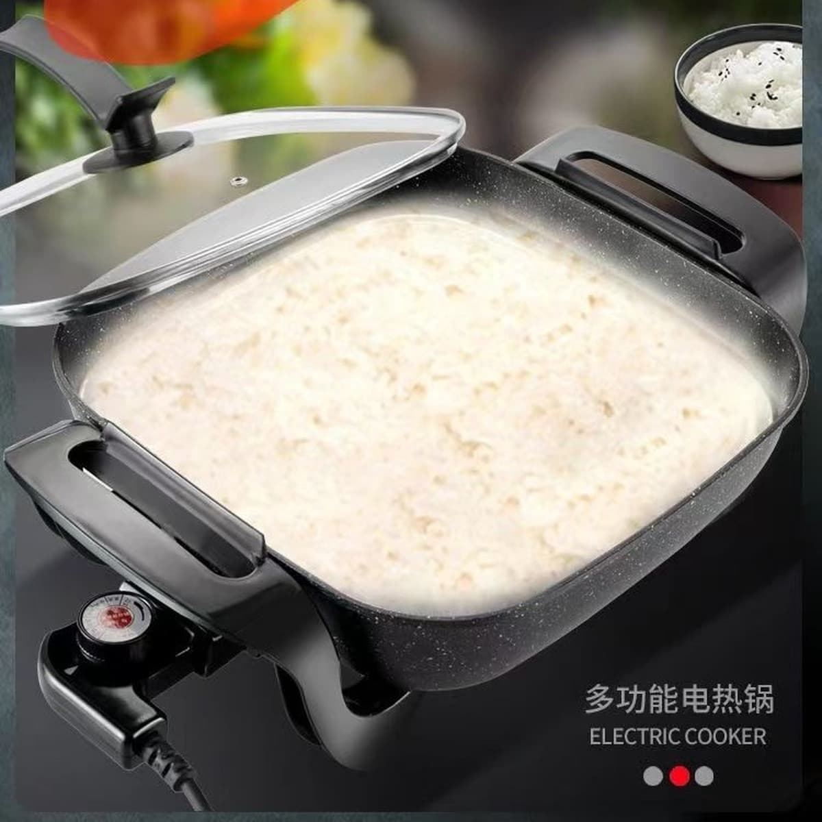 Корейская электрическая кастрюля, бытовая электрическая кастрюля с антипригарным покрытием, квадратная кастрюля, бездымная...