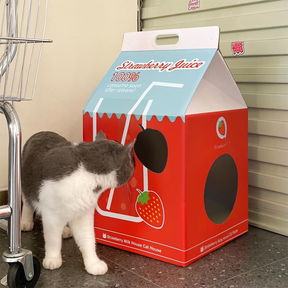Котячий домик Milk House Series Cat House Портативный большой цветной ящик с принтом Котячий домик с двусторонней шлифовкой...