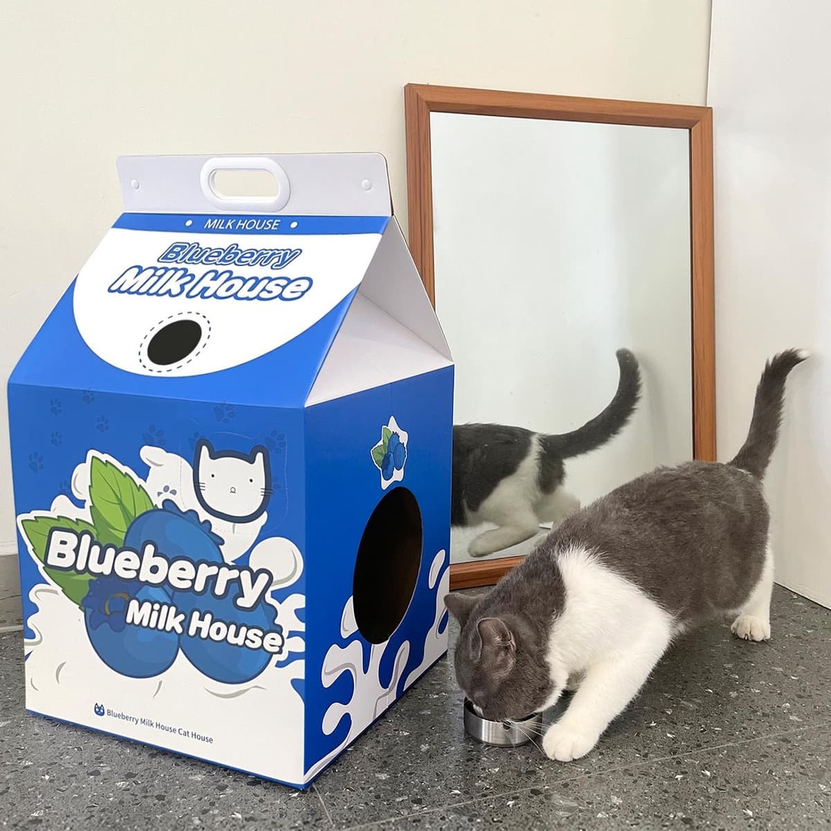 Котячий домик Milk House Series Cat House Портативный большой цветной ящик с принтом Котячий домик с двусторонней шлифовкой...