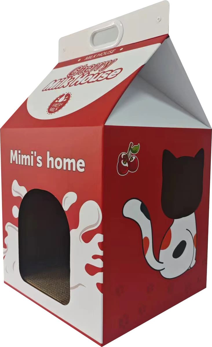 Котячий домик Milk House Series Cat House Портативный большой цветной ящик с принтом Котячий домик с двусторонней шлифовкой...