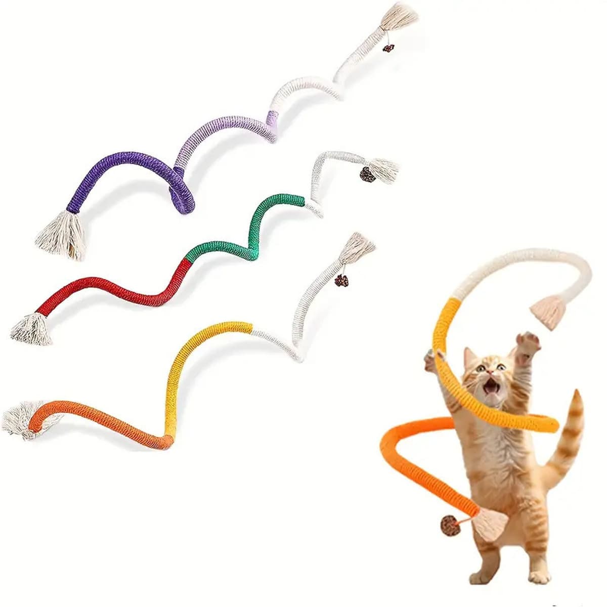 Кошка кусает веревку Кошка игрушка от привет
