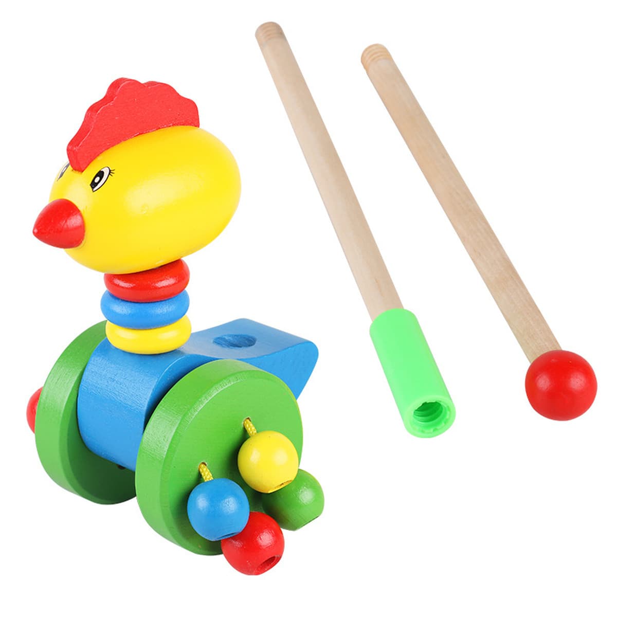 Деревянная каталка для малышей 1-3 лет, с одной ручкой, разборная, портативная детская игрушка, легко удерживать и...