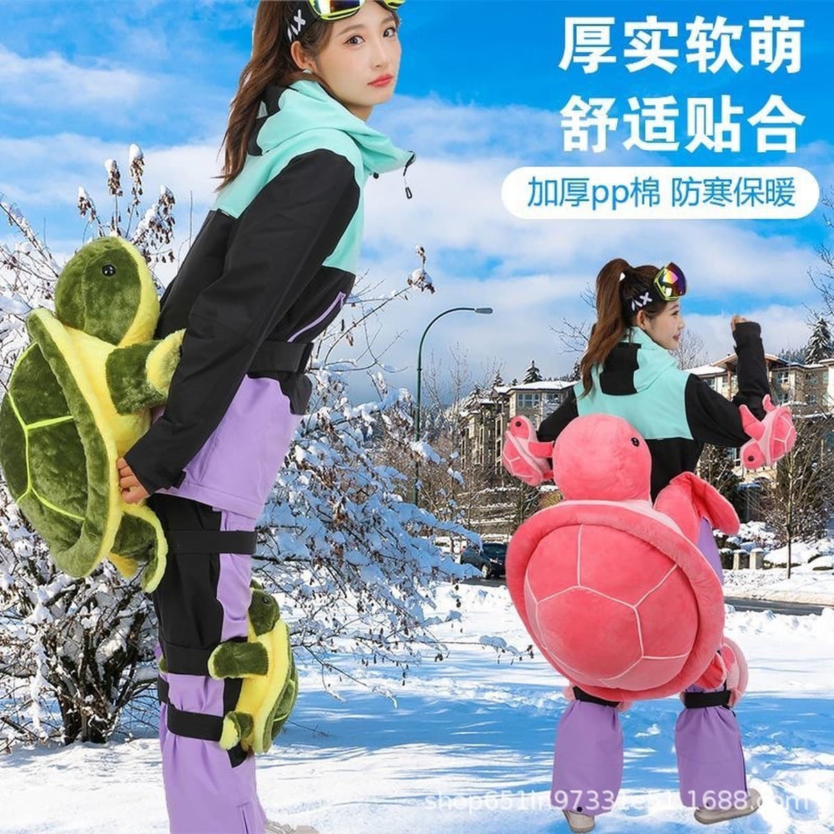 Коврик для защиты бедер Ski Turtle, профессиональное защитное снаряжение для лыж, защитный комплект для коленей и ягодиц,...