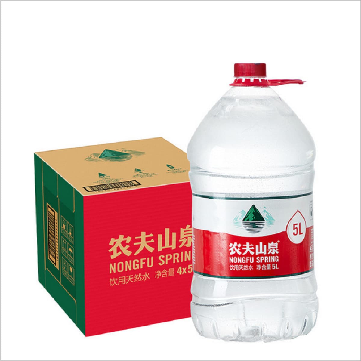 Nongfu Spring 380 мл 24 флакона питьевая природная вода большая бочка питьевой воды 5l * 4 бутылки вся коробка оптом