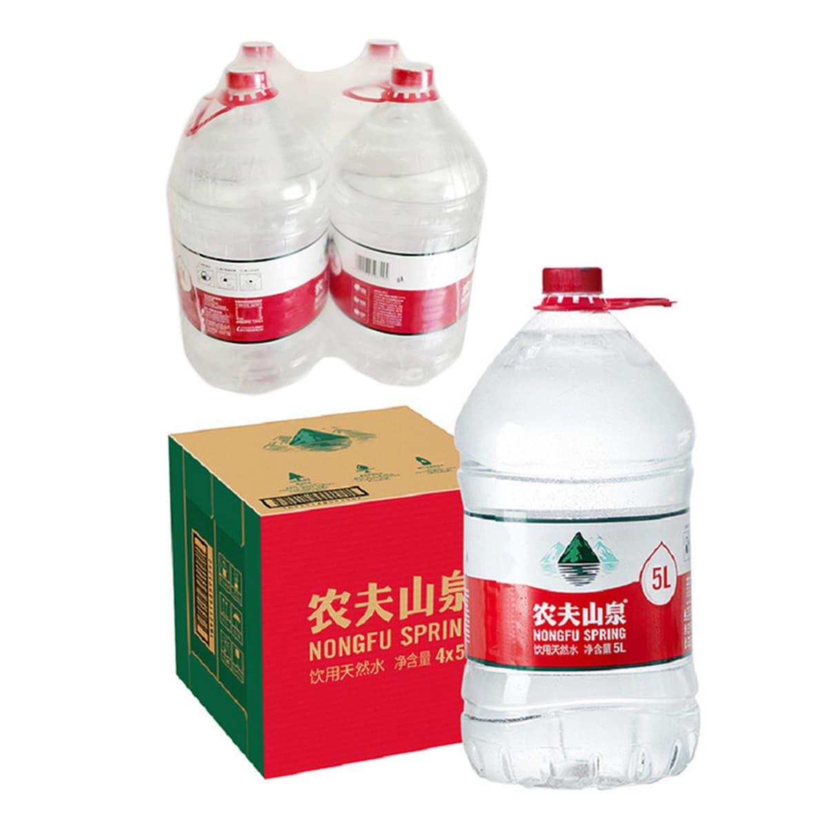 Nongfu Spring 380 мл 24 флакона питьевая природная вода большая бочка питьевой воды 5l * 4 бутылки вся коробка оптом
