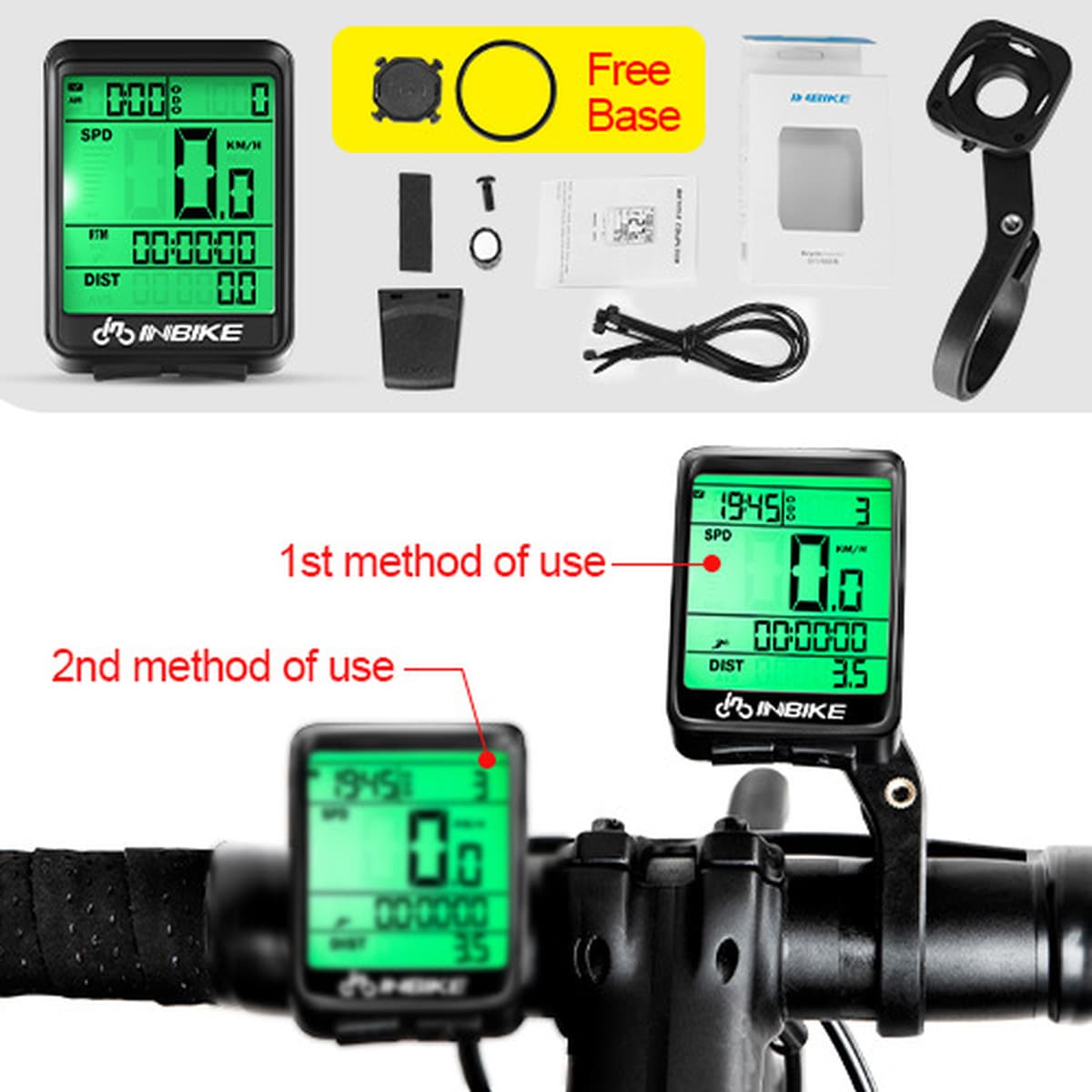 INBIKE измеритель кода велосипеда 2,1-дюймовый беспроводной датчик скорости одометр оборудование для езды на шоссейном...