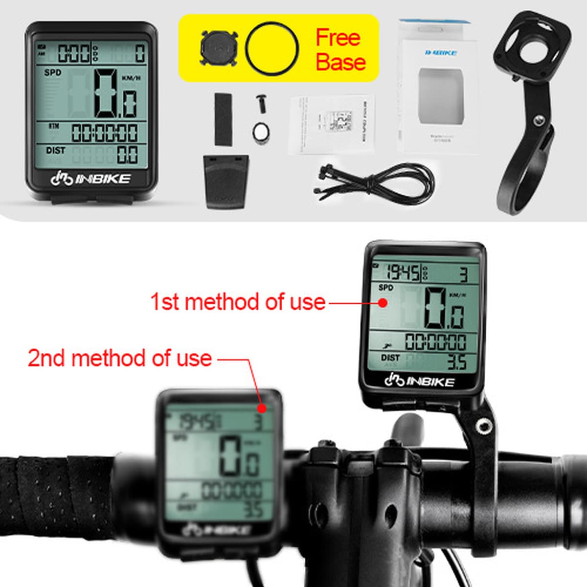 INBIKE измеритель кода велосипеда 2,1-дюймовый беспроводной датчик скорости одометр оборудование для езды на шоссейном...