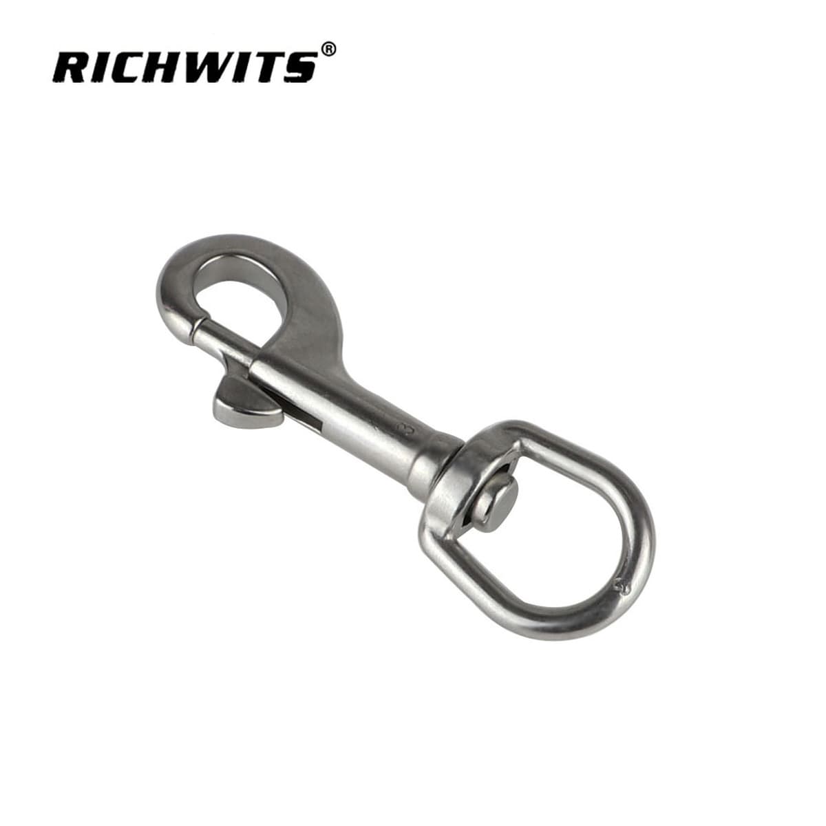 Крюк-карабин RICHWITS из нержавеющей стали 316, овальный, одинарный, для морских якорей, пружинный, для дайвинга, для...