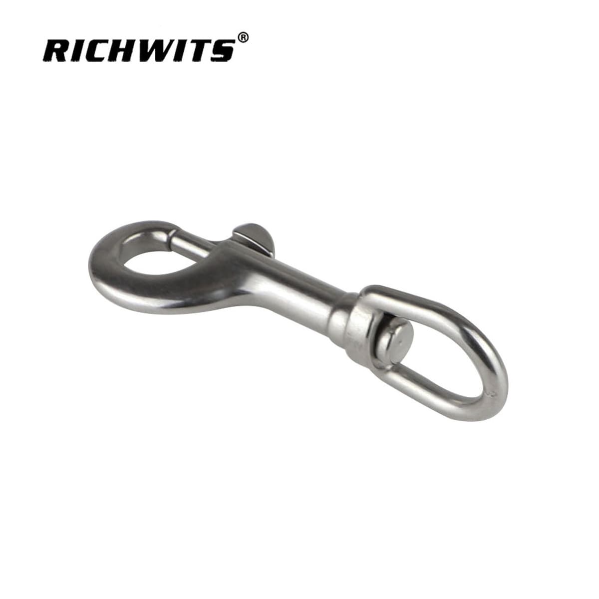 Крюк-карабин RICHWITS из нержавеющей стали 316, овальный, одинарный, для морских якорей, пружинный, для дайвинга, для...