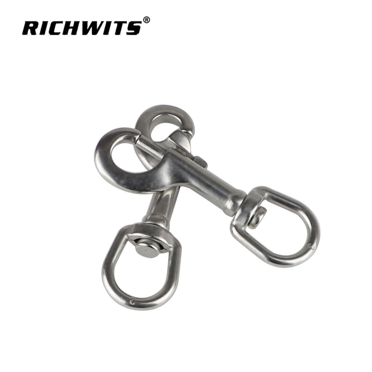 Крюк-карабин RICHWITS из нержавеющей стали 316, овальный, одинарный, для морских якорей, пружинный, для дайвинга, для...