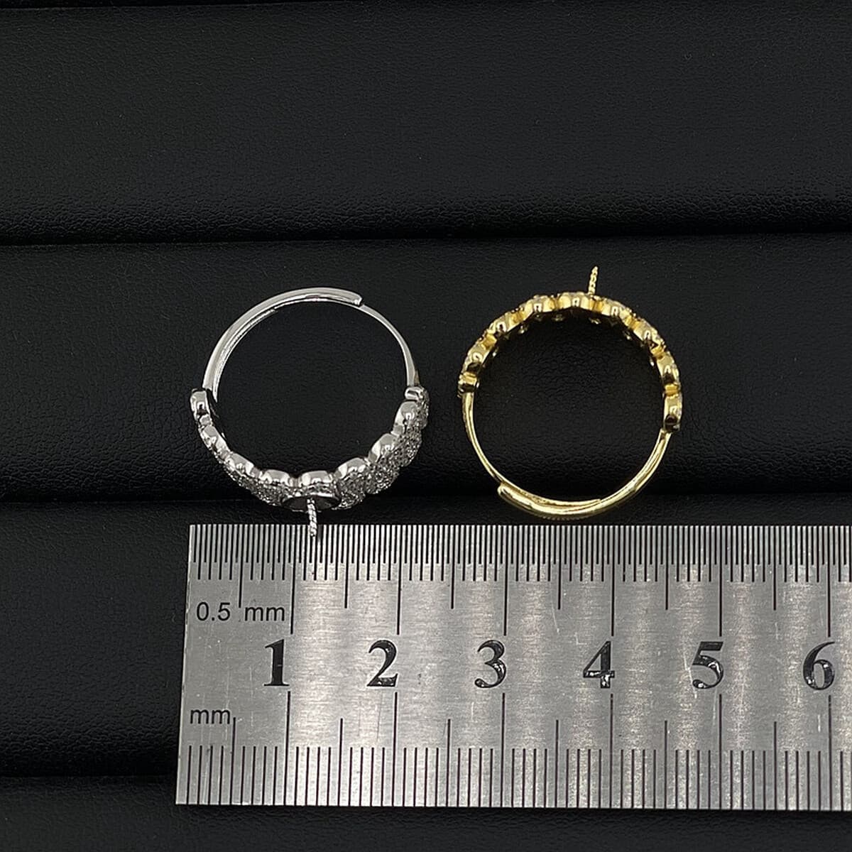 S925 стерлингового серебра diy жемчужное кольцо аксессуары пустые перетаскивания роскошные сверлят волнистый большой...