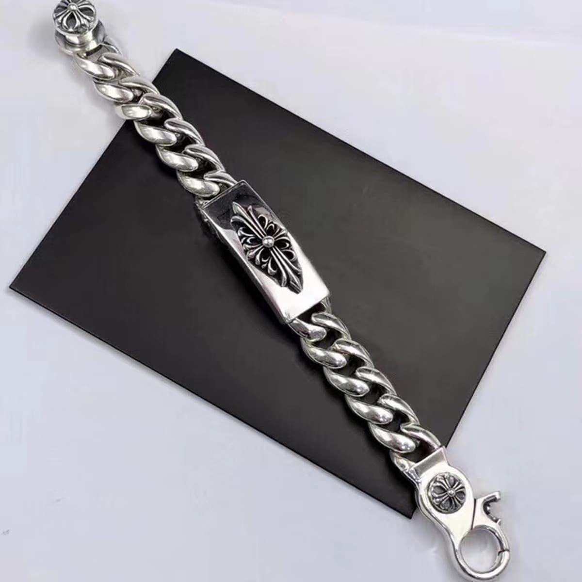 Модный браслет CH с сердцем в виде вороны, с крупной надписью, крестом, кубиками, цветком-шпилем, парный стиль, оптовая...