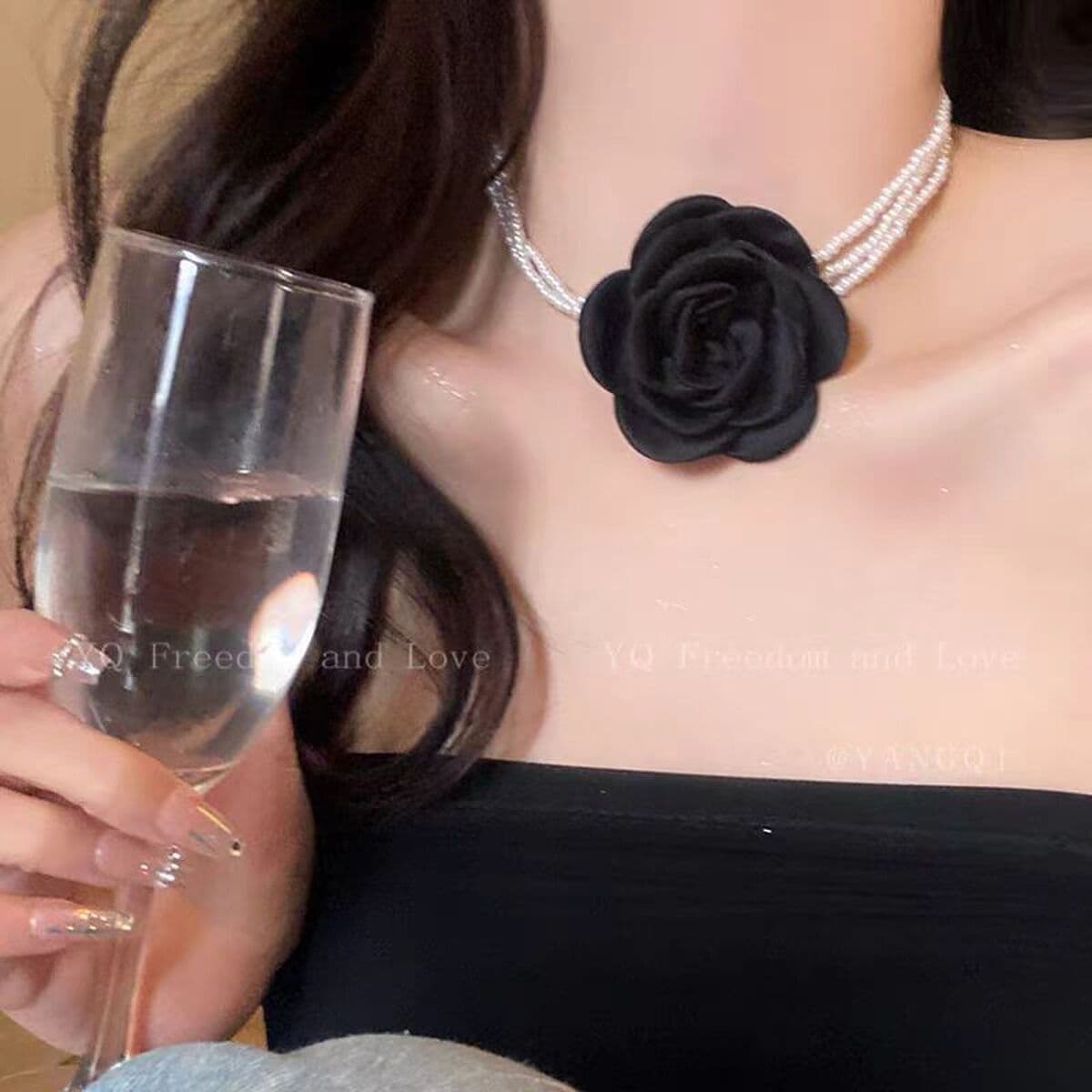 Pure Desire Ceiling ~ Многофункциональное колье с розовым кружевом для женщин, летний стиль 2025, модный шик, цепочка на...