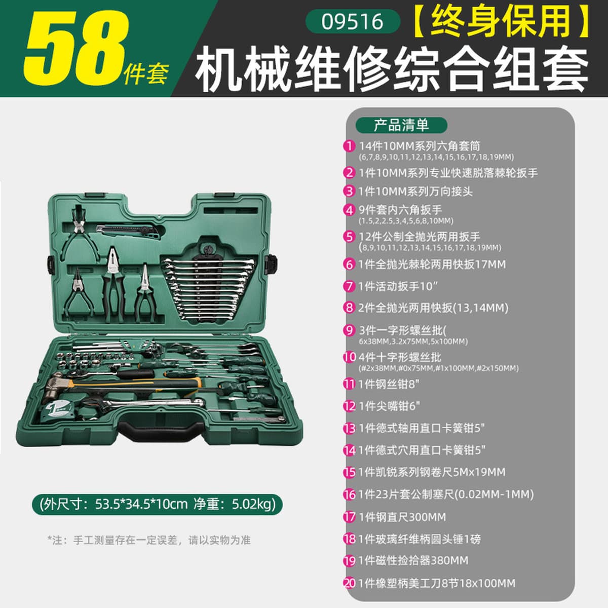 Инструменты для ремонта станков Shida подходят 5876 шт. Набор шахтеров механическое оборудование руководство по обслуживанию...