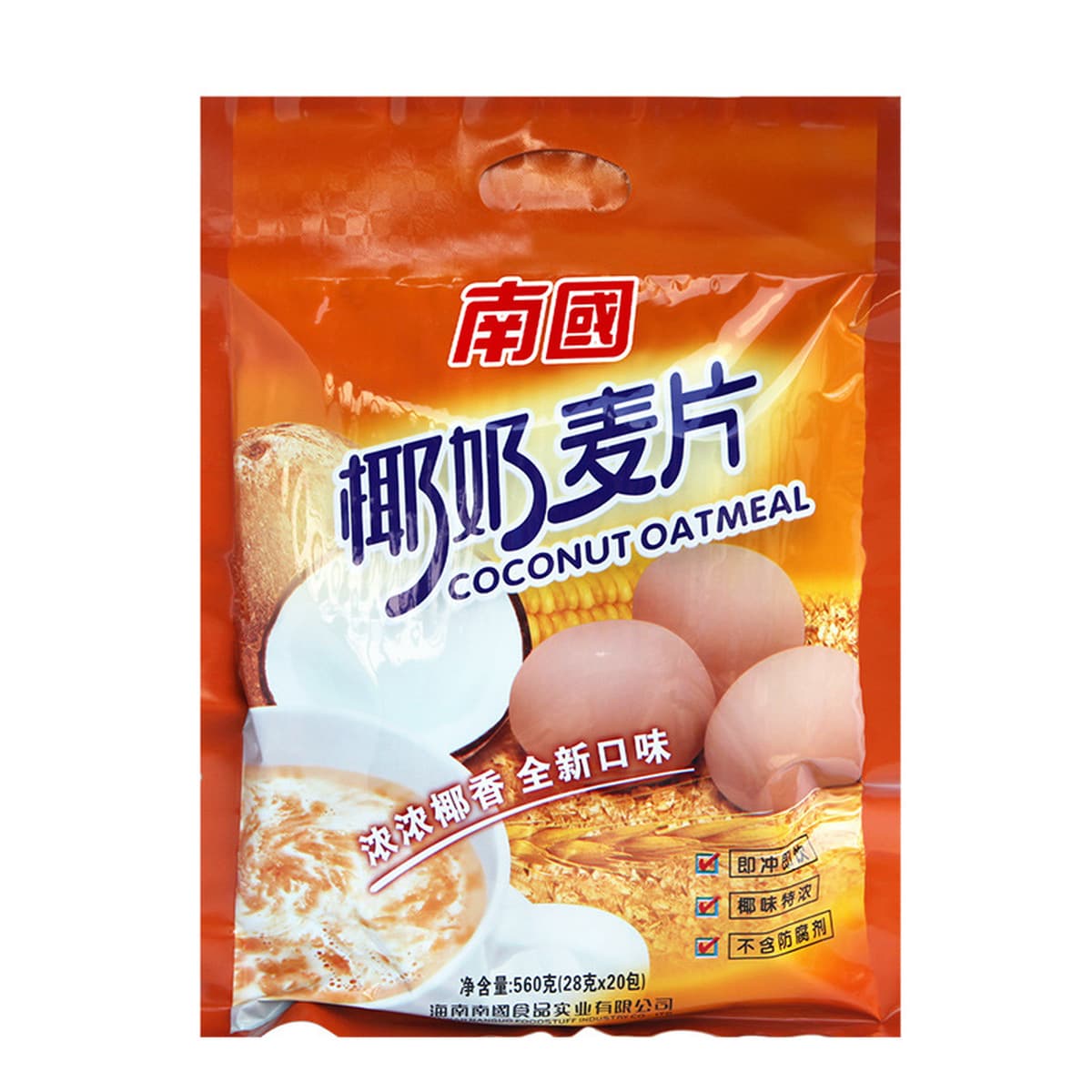 Nanguo Hainan Specialty кокосовое молоко овсяная каша 560 г быстрорастворимый кокосовый вкус овсяные отруби на завтрак...